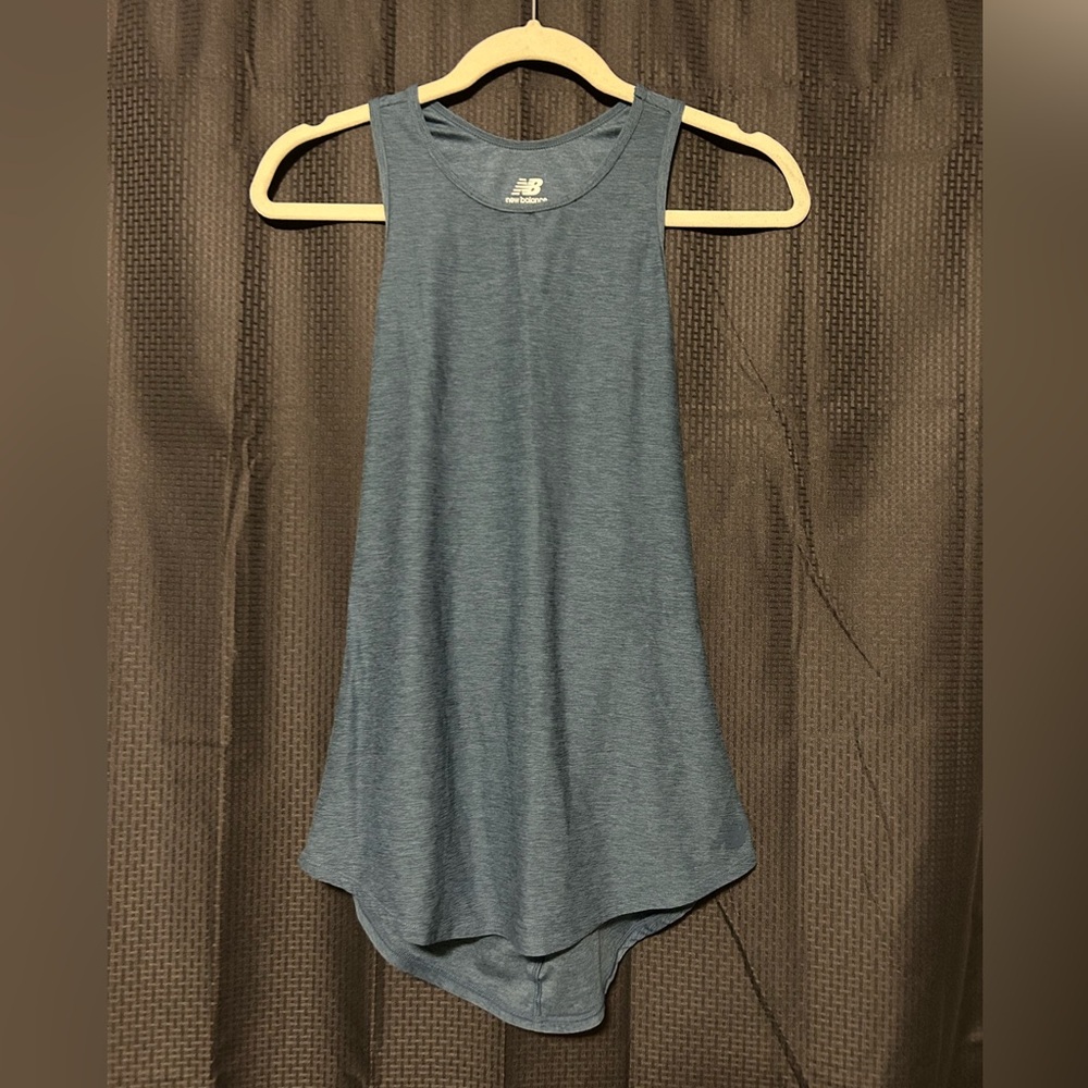 New Balance Heather Blue Active Tank Open Back Women’s Size Small